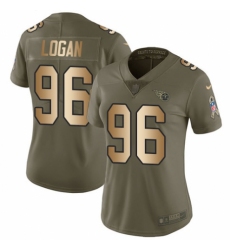 Women's Nike Tennessee Titans #96 Bennie Logan Limited Olive/Gold 2017 Salute to Service NFL Jersey