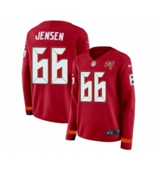 Women's Nike Tampa Bay Buccaneers #66 Ryan Jensen Limited Red Therma Long Sleeve NFL Jersey