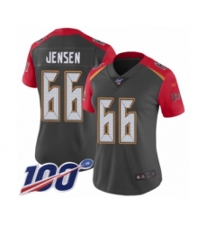 Women's Tampa Bay Buccaneers #66 Ryan Jensen Limited Gray Inverted Legend 100th Season Football Jersey
