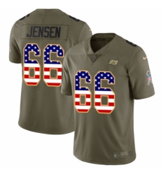 Youth Nike Tampa Bay Buccaneers #66 Ryan Jensen Limited Olive/USA Flag 2017 Salute to Service NFL Jersey