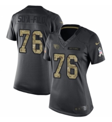 Women's Nike Tennessee Titans #76 Xavier Su'a-Filo Limited Black 2016 Salute to Service NFL Jersey