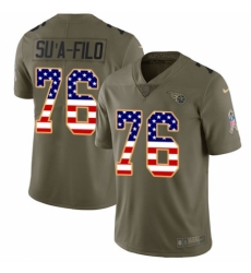 Youth Nike Tennessee Titans #76 Xavier Su'a-Filo Limited Olive/USA Flag 2017 Salute to Service NFL Jersey