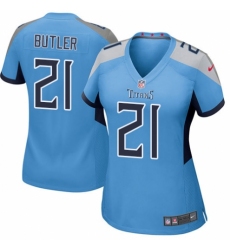 Women's Nike Tennessee Titans #21 Malcolm Butler Game Light Blue Alternate NFL Jersey