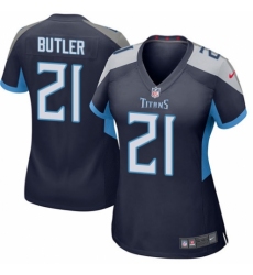 Women's Nike Tennessee Titans #21 Malcolm Butler Game Navy Blue Team Color NFL Jersey