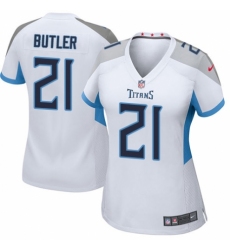 Women's Nike Tennessee Titans #21 Malcolm Butler Game White NFL Jersey