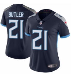 Women's Nike Tennessee Titans #21 Malcolm Butler Navy Blue Team Color Vapor Untouchable Elite Player NFL Jersey