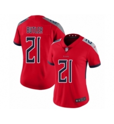 Women's Tennessee Titans #21 Malcolm Butler Limited Red Inverted Legend Football Jersey