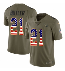 Youth Nike Tennessee Titans #21 Malcolm Butler Limited Olive/USA Flag 2017 Salute to Service NFL Jersey