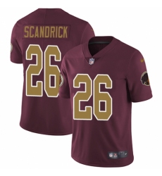 Men's Nike Washington Redskins #26 Orlando Scandrick Burgundy Red/Gold Number Alternate 80TH Anniversary Vapor Untouchable Limited Player NFL Jersey