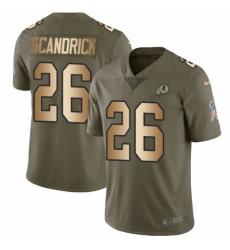 Men's Nike Washington Redskins #26 Orlando Scandrick Limited Olive/Gold 2017 Salute to Service NFL Jersey