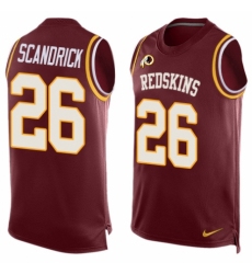 Men's Nike Washington Redskins #26 Orlando Scandrick Limited Red Player Name & Number Tank Top NFL Jersey