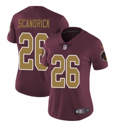 Women's Nike Washington Redskins #26 Orlando Scandrick Burgundy Red/Gold Number Alternate 80TH Anniversary Vapor Untouchable Elite Player NFL Jersey