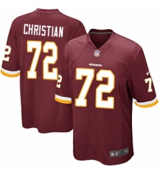 Men's Nike Washington Redskins #72 Geron Christian Game Burgundy Red Team Color NFL Jersey