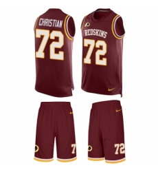 Men's Nike Washington Redskins #72 Geron Christian Limited Burgundy Red Tank Top Suit NFL Jersey