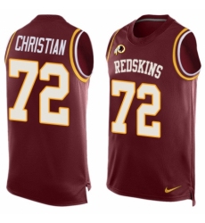 Men's Nike Washington Redskins #72 Geron Christian Limited Red Player Name & Number Tank Top NFL Jersey