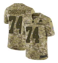 Men's Nike Washington Redskins #74 Geron Christian Burgundy Limited Camo 2018 Salute to Service NFL Jersey