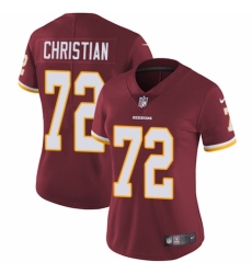 Women's Nike Washington Redskins #72 Geron Christian Burgundy Red Team Color Vapor Untouchable Elite Player NFL Jersey