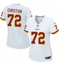 Women's Nike Washington Redskins #72 Geron Christian Game White NFL Jersey