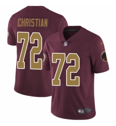 Youth Nike Washington Redskins #72 Geron Christian Burgundy Red/Gold Number Alternate 80TH Anniversary Vapor Untouchable Elite Player NFL Jersey