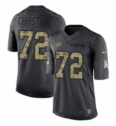 Youth Nike Washington Redskins #72 Geron Christian Limited Black 2016 Salute to Service NFL Jersey