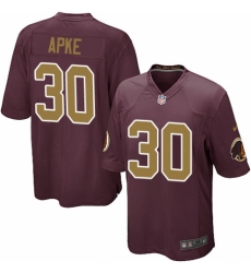 Men's Nike Washington Redskins #30 Troy Apke Game Burgundy Red/Gold Number Alternate 80TH Anniversary NFL Jersey
