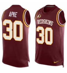 Men's Nike Washington Redskins #30 Troy Apke Limited Red Player Name & Number Tank Top NFL Jersey