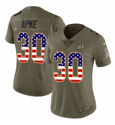 Women's Nike Washington Redskins #30 Troy Apke Limited Olive/USA Flag 2017 Salute to Service NFL Jersey