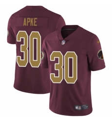 Youth Nike Washington Redskins #30 Troy Apke Burgundy Red/Gold Number Alternate 80TH Anniversary Vapor Untouchable Limited Player NFL Jersey