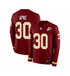 Youth Nike Washington Redskins #30 Troy Apke Limited Burgundy Therma Long Sleeve NFL Jersey