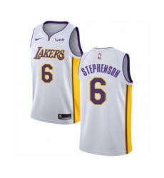 Men's Los Angeles Lakers #6 Lance Stephenson Authentic White Basketball Jersey - Association Edition