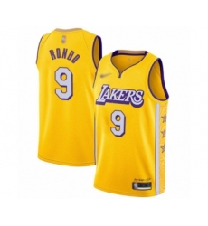 Youth Los Angeles Lakers #9 Rajon Rondo Swingman Gold Basketball Jersey - 2019 20 City Edition