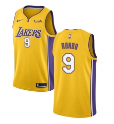 Youth Nike Los Angeles Lakers #9 Rajon Rondo Swingman Gold NBA Jersey - Icon Edition