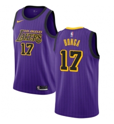 Women's Nike Los Angeles Lakers #17 Isaac Bonga Swingman Purple NBA Jersey - City Edition