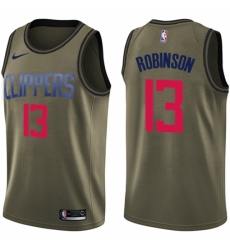 Youth Nike Los Angeles Clippers #13 Jerome Robinson Swingman Green Salute to Service NBA Jersey