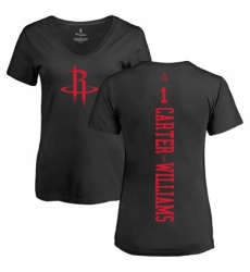 NBA Women's Nike Houston Rockets #1 Michael Carter-Williams Black One Color Backer Slim-Fit V-Neck T-Shirt