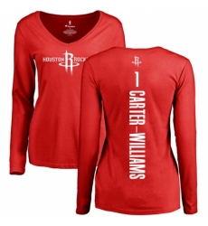 NBA Women's Nike Houston Rockets #1 Michael Carter-Williams Red Backer Long Sleeve T-Shirt