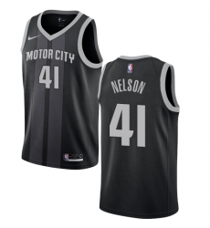 Women's Nike Detroit Pistons #41 Jameer Nelson Swingman Black NBA Jersey - City Edition