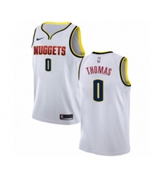 Men's Nike Denver Nuggets #0 Isaiah Thomas Swingman White NBA Jersey - Association Edition