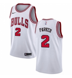 Men's Nike Chicago Bulls #2 Jabari Parker Swingman White NBA Jersey - Association Edition