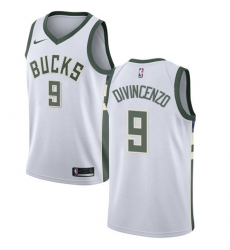 Women's Nike Milwaukee Bucks #9 Donte DiVincenzo Swingman White NBA Jersey - Association Edition