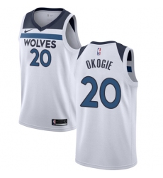 Men's Nike Minnesota Timberwolves #20 Josh Okogie Swingman White NBA Jersey - Association Edition