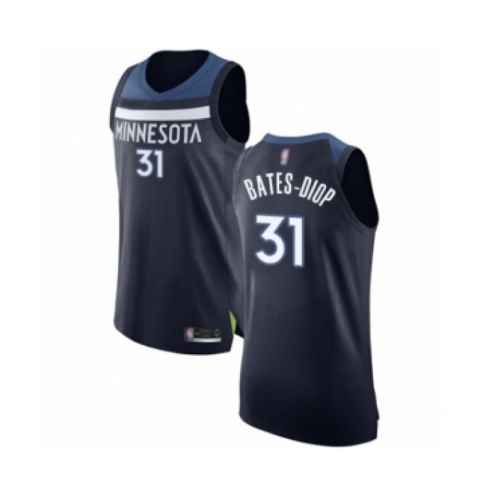 Men's Minnesota Timberwolves #31 Keita Bates-Diop Authentic Navy Blue Basketball Jersey - Icon Edition