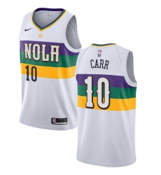 Men's Nike New Orleans Pelicans #10 Tony Carr Swingman White NBA Jersey - City Edition