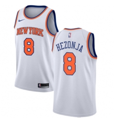 Men's Nike New York Knicks #8 Mario Hezonja Swingman White NBA Jersey - Association Edition