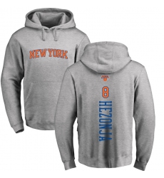 NBA Nike New York Knicks #8 Mario Hezonja Ash Backer Pullover Hoodie