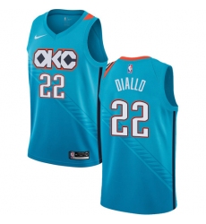 Men's Nike Oklahoma City Thunder #22 Hamidou Diallo Swingman Turquoise NBA Jersey - City Edition
