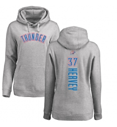 NBA Women's Nike Oklahoma City Thunder #37 Kevin Hervey Ash Backer Pullover Hoodie