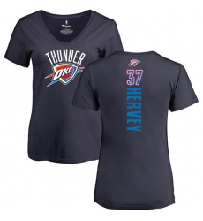 NBA Women's Nike Oklahoma City Thunder #37 Kevin Hervey Navy Blue Backer T-Shirt