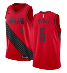 Men's Nike Portland Trail Blazers #5 Seth Curry Swingman Red NBA Jersey Statement Edition