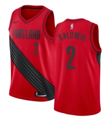 Women's Nike Portland Trail Blazers #2 Wade Baldwin Swingman Red NBA Jersey Statement Edition
